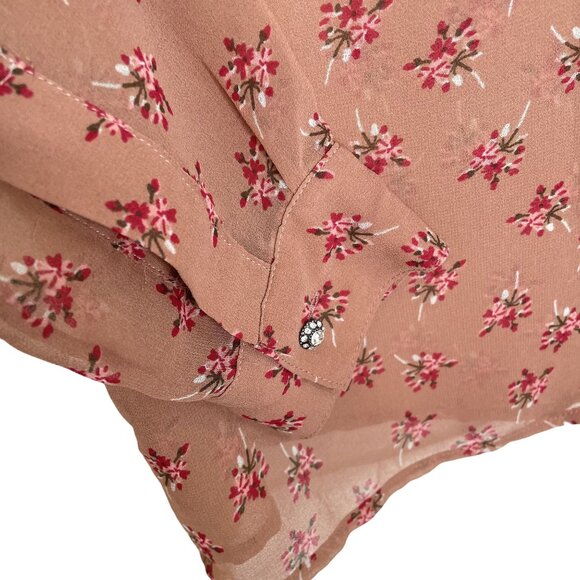 The Kooples Sheer Floral Beaded Rose Shirt, S - Picture 6 of 10